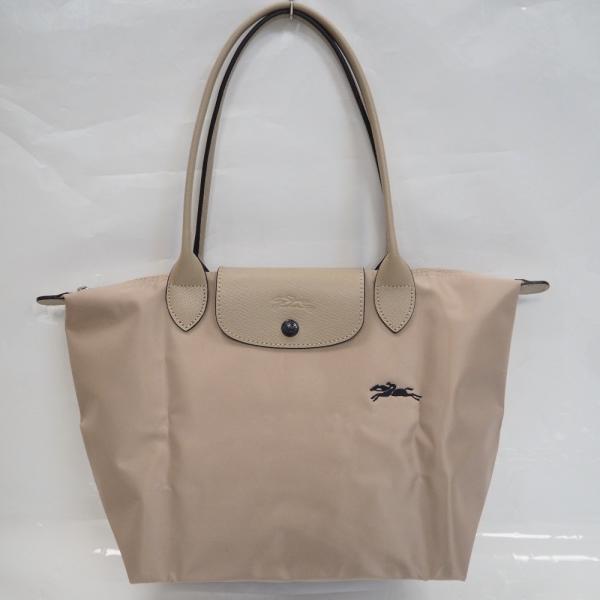 Th958535 ロンシャン トートバッグ ナイロン×本革 ピンクベージュ系 Longchamp 中...