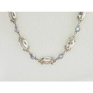 ◆ミウラ◆ ジョージジェンセン GEORG JENSEN ムーンライト ブロッサム ムーンストーン ネックレス 15 シルバー925 仕上済｜shichi-miura