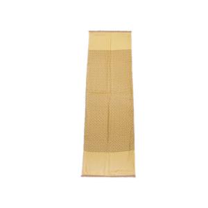 HERMES 美品△HERMES エルメス カシミヤ100％ ロゴレザーパッチ リボン