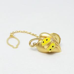 K18 ダイヤ0.02ct 蜘蛛 スパイダー パール ピンブローチ ゴールド K18 スパイダー ブローチ『天誅蜘蛛』ダイヤモンド×ペリドット