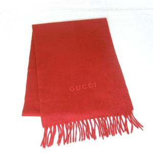 GUCCI グッチ GGマーク入り 赤系 レッド チェック柄 674261 マフラー