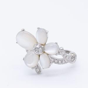 WAKO 和光 ダイヤモンド リング 8.5号 D0.14ct K18YG 指輪 ジュエリー