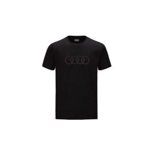 アウディ Audi Rings メンズ Tシャツ（ブラック）