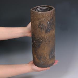 信楽焼 花瓶 花入れ 寸胴 おしゃれ 縦長 陶...の詳細画像3
