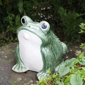 カエル（中）御影石 かえる 蛙 置物 置き物 玄関 エントランス 庭