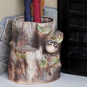 傘立て 陶器 信楽焼 おしゃれ フクロウ 傘入れ モダン シンプル 玄関 和風 新築祝 ギフト 開店...