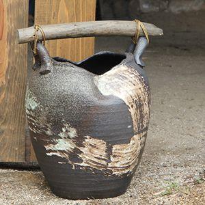 傘立て 陶器 おしゃれ 信楽焼 かさたて 和風 傘入れ モダン 黒 玄関