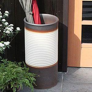 傘立て 陶器 おしゃれ 信楽焼 かさたて 和風 傘入れ モダン 白 玄関