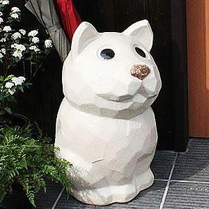 傘立て 陶器 信楽焼 おしゃれ 白 イヌ 犬 いぬ 傘入れ モダン シンプル 玄関 和風 新築祝 ギフト 開店祝 白犬傘立て kt-0254｜shigaraki