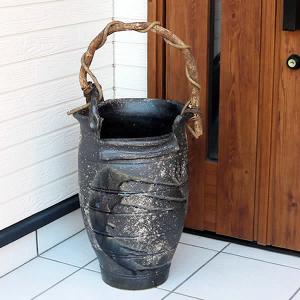 傘立て 陶器 おしゃれ 信楽焼 かさたて 和風 傘入れ モダン 黒 玄関