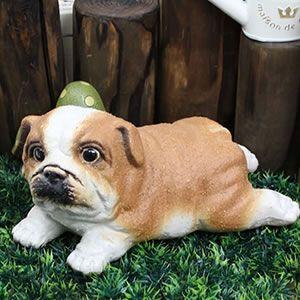 信楽焼  ブルドック仔犬 ひょうきんな陶器イヌ 。犬置物 ブルドッグ いぬ 子犬　焼き物 置き物 イ...