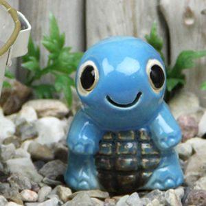 信楽焼 ミニ亀 青 勝負運 冷静沈着 長寿にご利益がある亀  縁起物のかめ置物 陶器カメ　しがらき ...