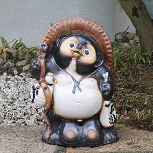 信楽焼 25号古信楽風福ひねり狸 たぬき タヌキ 開運 縁起物 可愛い