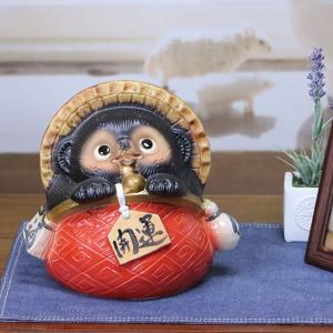 信楽焼 鶴の置物 縁起物の陶器つる 。長寿にご利益のあるツル ok-0048