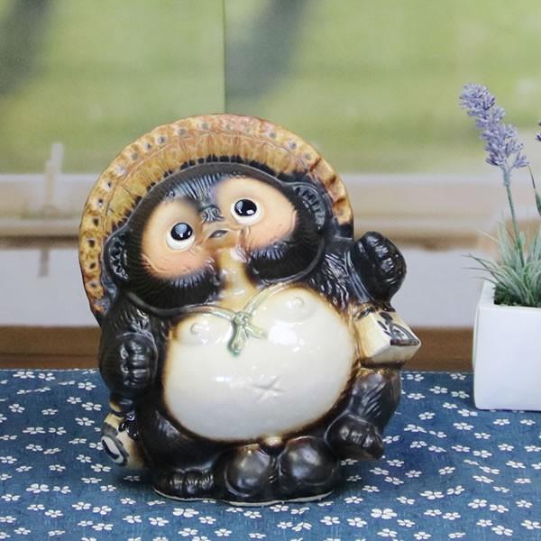 信楽焼 6号踊り狸 たぬき タヌキ 置物 縁起物 開運 ギフト 開店祝 新築祝 かわいい 6号踊り狸...