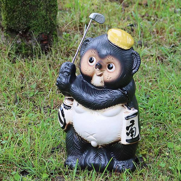 信楽焼 9号ゴルフ狸 たぬき タヌキ 狸 開運 縁起物 可愛い 陶器 ギフト 開店祝 置物 かわいい...