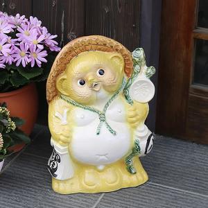 信楽焼 シーサー狸(メス) たぬき タヌキ 開運 縁起物 可愛い 厄除け