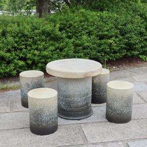 信楽焼 ガーデンテーブル 陶器テーブルセット 庭園テーブル イス