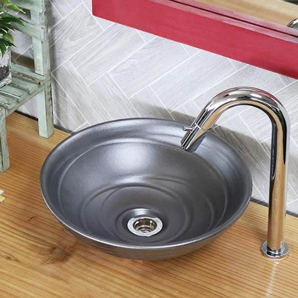 信楽焼 手洗い鉢 洗面ボウル 洗面ボール 陶器 手洗い器 洗面台 トイレ リフォーム 和風 洗面シン...