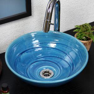 信楽焼 手洗い鉢 洗面ボウル 洗面ボール 陶器 手洗い器 洗面台 トイレ リフォーム 和風 シンク ...