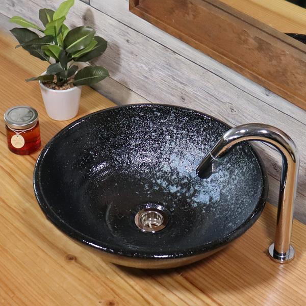 信楽焼 手洗い鉢 洗面ボウル 洗面ボール 陶器 手洗い器 洗面台 トイレ リフォーム 和風 洗面シン...