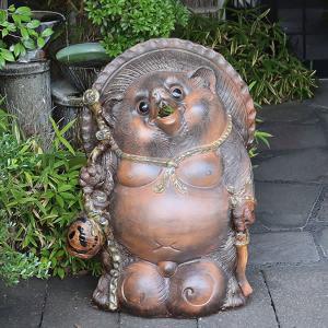 信楽焼 古狸庵作 35号福々ひねり狸 縁起物 たぬき タヌキ 陶器 狸 開運