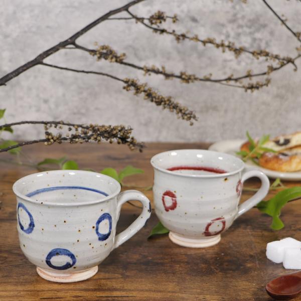信楽焼 ペア マグカップ 2客セット 結婚祝 和食器 おしゃれ かわいい 陶器 カフェマグ ギフト ...