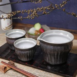 11%OFFクーポン配布中】信楽焼 酒器セット ぐい呑み2客セット 片口