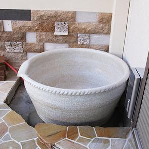 信楽焼 掛け湯つぼ 大つぼ しがらき焼き かけ湯 掛け湯 つぼ風呂 壷 壷