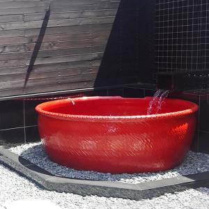 丸型 直径1800×高さ600mm 信楽焼浴槽 手ひねり成型 陶器浴槽 陶器風呂