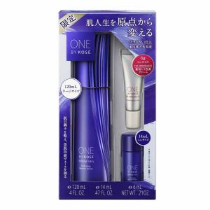 ONE BY KOSE セラムヴェール ラージサイズ 限定キット 120ml+14ml+薬用シワ改善クリーム6g（医薬部外品）無着色 弱酸性 フローラルの香り アレルギーテスト済｜shigekichiya