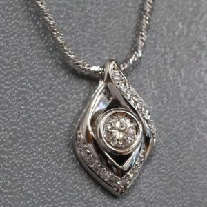 返品可 イーノス E-NO'S ダイヤモンド ネックレス ペンダント K18WG