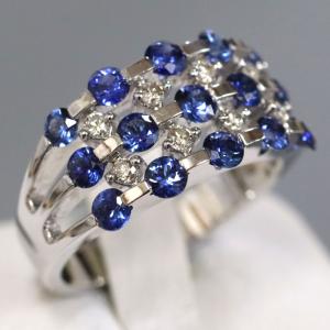 K18 ダイヤモンド サファイア リング K18WGサファイアダイヤモンドリング S1.52 D0.20 6.7g #12.5 ホワイト