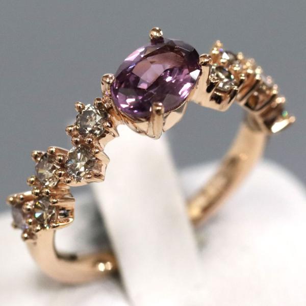 K18PGスピネルブラウンダイヤモンドリング 0.70 D0.50 3.5g #12 ソーティング ...