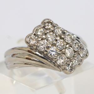 Pt900デマントイドガーネットダイヤモンドリング G0.180 D0.25 3.5g  