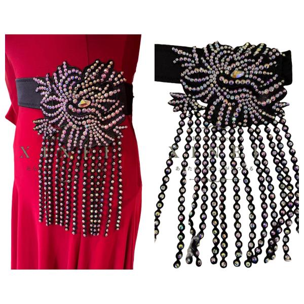 社交ダンスドレス　 競技　デモ　ダンス衣装　 ラテンドレス　モダンドレス　アクセサリー　　ベルト　0...