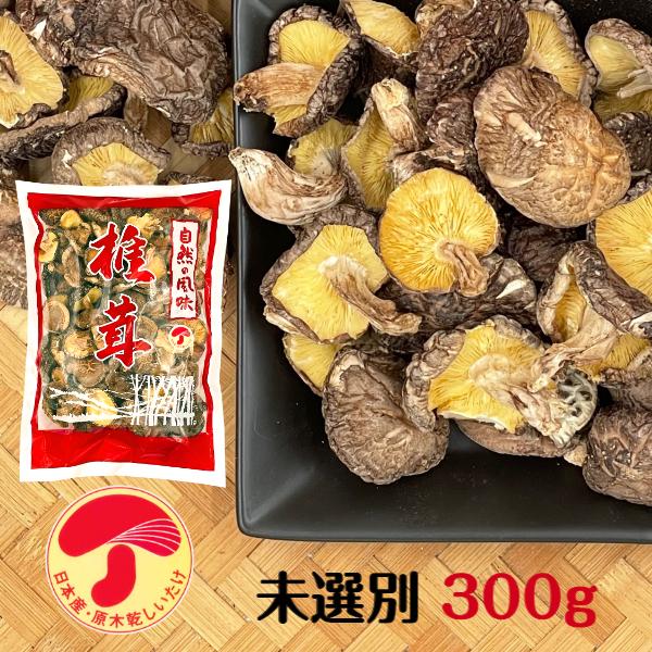 干し椎茸 国産 未選別 300g 大容量 原木栽培 ( しいたけ 椎茸 シイタケ 干ししいたけ 干し...