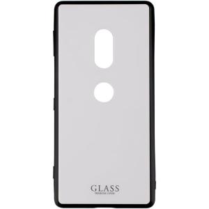 Xperia(TM) XZ2 SO-03K/SOV37/SoftBank 背面ガラスシェルケース「SHELL GLASS」 ホワイト LP-XPXZ2GSWH
