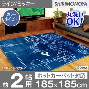 ミッキー ラグ カーペット 洗えるラグ ライン/ミッキー ネ...
