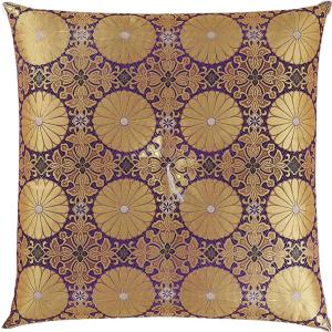 日本製 仏前座布団 緞子判 天皇菊 唐草座布団 68×72cm 紫座布団 ラメ