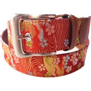 絡繰魂 からくり魂 ベルト 本革 和柄 穴なし オートロック バックル