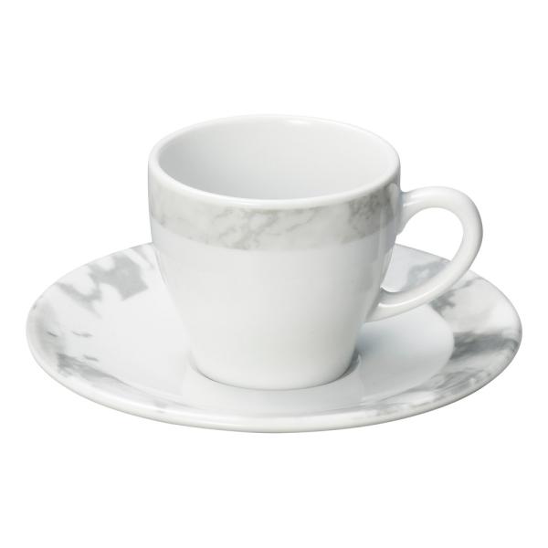 コーヒーカップ ソーサー ホワイトマーブル おしゃれ カフェ 食器 業務用 日本製