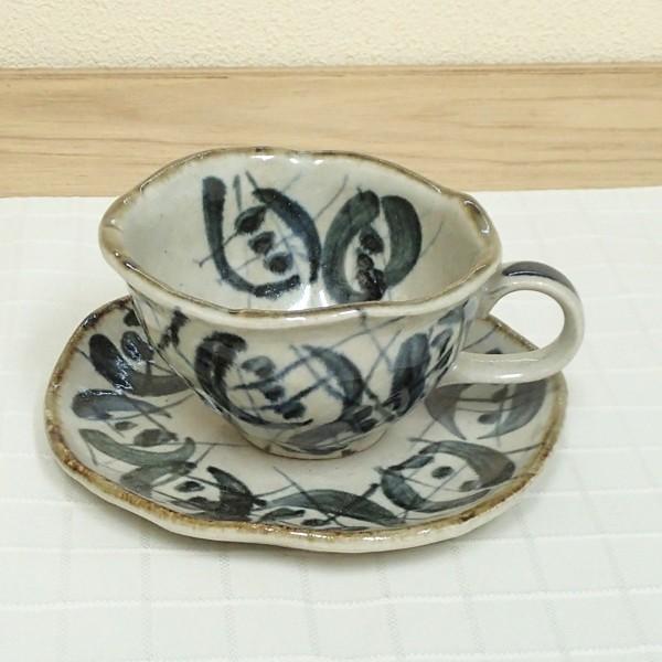 コーヒーカップ ソーサー 丸紋 和陶器 おしゃれ 業務用 美濃焼 22a775-57