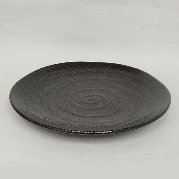 皿 丸皿 8寸浅皿 24.8cm 渦黒 おしゃれ 和食器 業務用 美濃焼 23b239-12