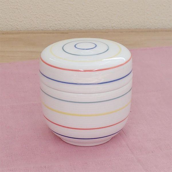 茶碗蒸し 器 四色筋 夏目型むし椀 強化磁器 おしゃれ 和食器 業務用 美濃焼  23b289-13