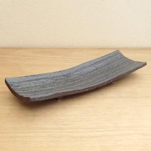 皿 大皿 長角皿 黒サンマ皿 31.5cm おしゃれ 和食器 業務用 美濃焼 22d25307-239｜shikisaionline