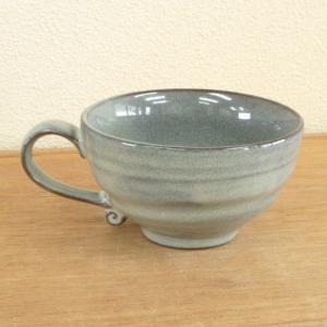 スープカップ グレー均窯 片手スープ椀 おしゃ...の詳細画像1