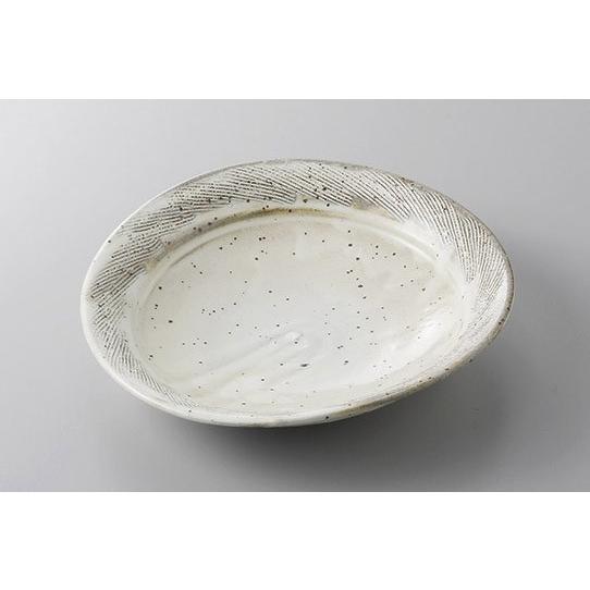 皿 楕円皿 前菜皿 粉引櫛目楕円皿 19cm おしゃれ 和食器 業務用 美濃焼 22a212-1