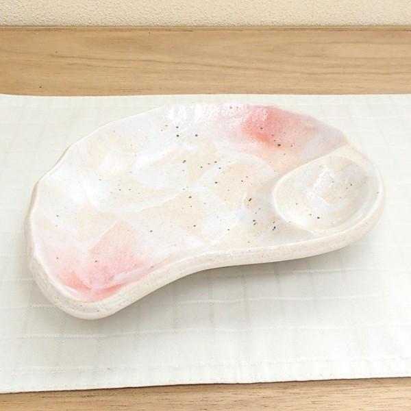 仕切り皿 刺身皿 桜志野貝型仕切り皿 おしゃれ 和食器 業務用 美濃焼 24a282-15