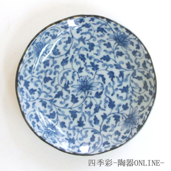 皿 小皿 丸皿 3.5皿 12cm 菊唐草 おしゃれ 和食器 業務用 美濃焼 22a283-79